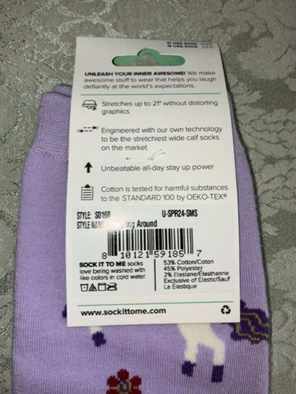 NWT Sock It To Me Stretch-It Knee High Socks Prancing Around Horses Wide Calf